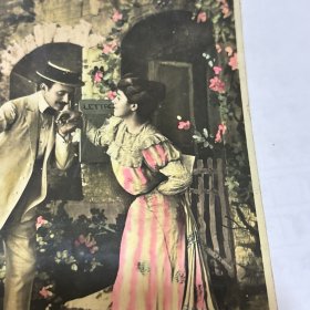 清末 民国 信札 信函 手写 书信 实寄信函，明信片式彩色照片【1889～1945年】【 有邮票 加盖印章 珍贵 稀少】 反面是手写内容及手稿、签名等，质量非常好。彩色照片实寄编号A740