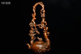 旧藏精品黄杨木提梁壶，尺寸23*5.5*5.5 厘米