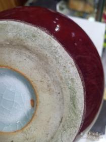 石湾公仔荸荠瓶，高28cm，火石红，早期特征明显。