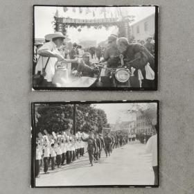 【影像书屋】70年代，著名摄影家、解放军画报社记者，刘双岭摄:热烈庆祝自卫还击战的伟大胜利，迎接军队入城，黑白老照片2张，Cr189