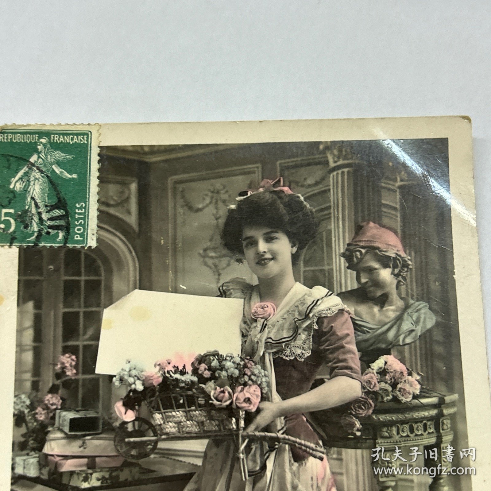 清末 民国 信札 信函 手写 书信 实寄信函，明信片式彩色照片【1889～1945年】【 有邮票 加盖印章 珍贵 稀少】 反面是手写内容及手稿、签名等，质量非常好。彩色照片实寄编号A1547