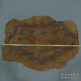 契丹手工精绘羊皮老画，长96cm宽69cm。