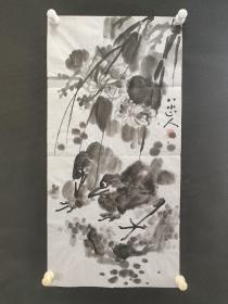 122a04 著名画家、花鸟师承李苦禅大师、中国美术家协会北京分会会员—钱卫国  花鸟国画作品一幅 ，纸本软片，尺寸约69*30厘米！