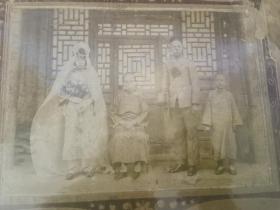 民国期间 母子婚纱合影照片 照片尺寸25/20厘米