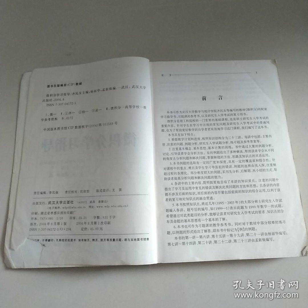 微积分学习指导/大学公共数学系列教材学习指导书