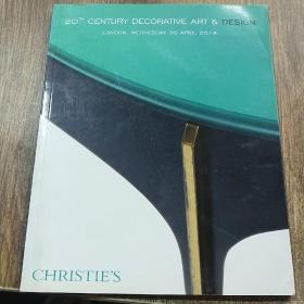 CHRISTIE'S：20 TH CENTURY DECORATIVE ART & DESIGN (30 APRIL 2014 )