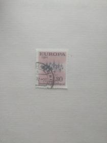 旧外国的邮票 砖石图案