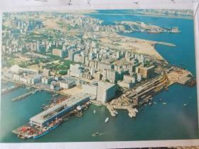 香港六十年代尖沙咀火车站高空鸟瞰照地图级印刷明信片一张
