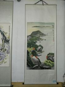 保真:湖南工艺美院副院长李政泉山水画～湖畔之春