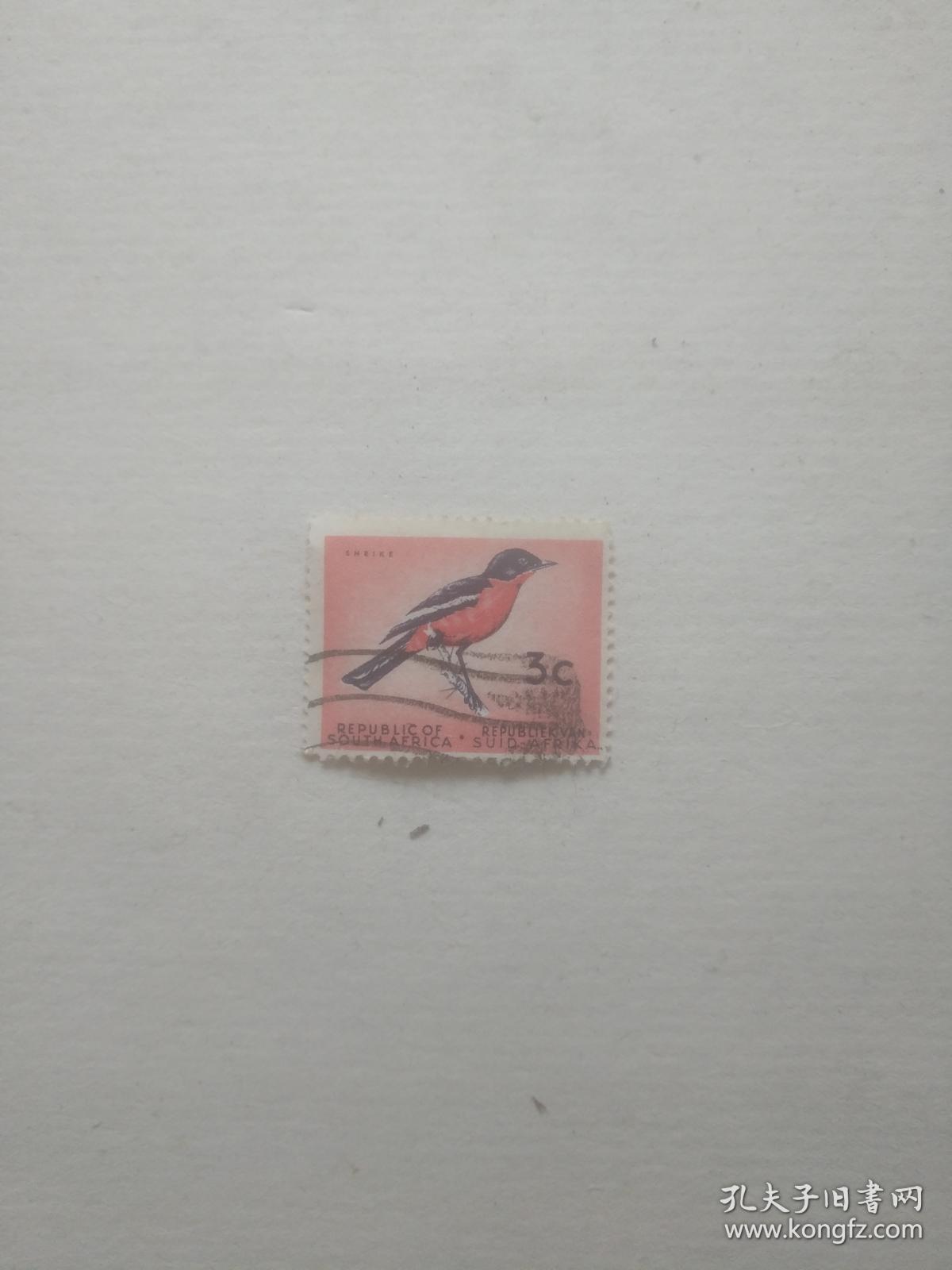 外国邮票 小票 红鸟图案