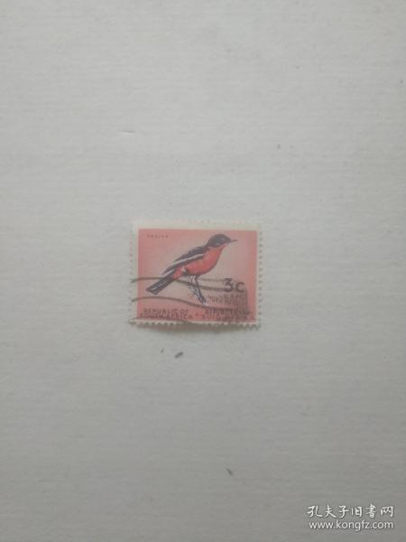 外国邮票 小票 红鸟图案