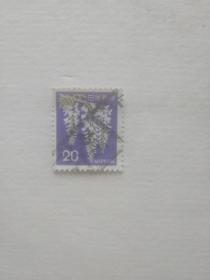 小外国邮票 白色的花图案