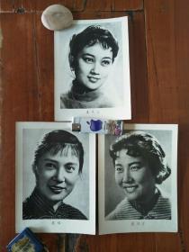 老照片:电影明星王晓棠、秦怡、张瑞芳的旧照片，非印刷