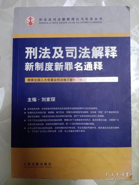 刑法及司法解释新制度新罪名通释