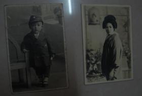 民国时期 日本老照片14枚 单人照 学生集体照 穿和服妇人
