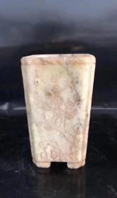 清​代和‎田‎玉笔​筒​一个，满‌工雕‌刻​梅​兰‎竹菊‎，包老‎保真。