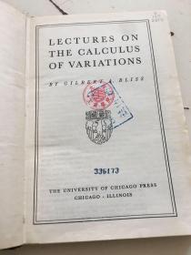 LECTURES ON THE CALCULUS OF VARIATIONS变分学讲义（英文）精装，北京工业学院藏书