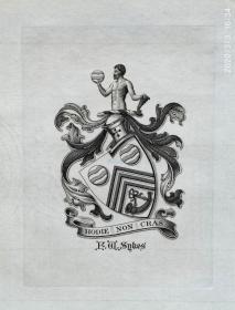 英国艺术家"THOMAS MORING"铜版徽章藏书票  票主： F.W.SYKES 1901