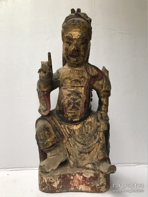 清代镀金水关公一尊