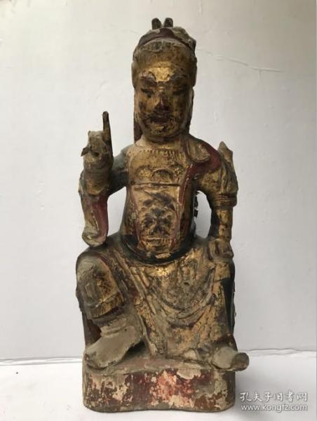 清代镀金水关公一尊