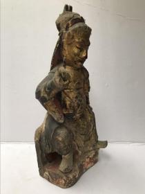 清代镀金水关公一尊