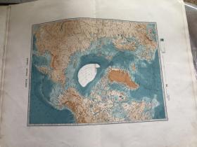 1909年 北极地图 62*50cm 精美大张地图