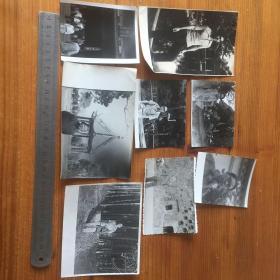 约八十年代背景各地风景名胜区写真照片8枚合售