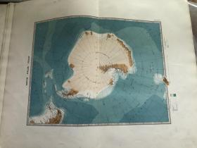 1909年 南极地图 62*50cm 精美大张地图