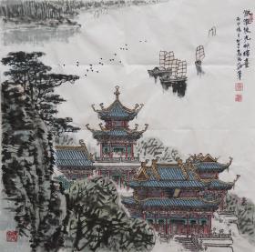 淡艳波光映楼台  高福海 界画。界画家，书法家。世界华人华侨社团联合总会艺术委员会理事、北京书法家协会会员、北京美术家协会会员、北京工笔重彩画会会员。