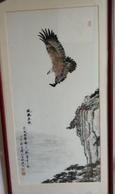 中国传统工笔画鲲鹏展翅老鹰精品工笔画国画居家收藏精品定制工笔