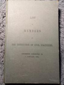 1932年  LIST OF MEMBERS OF THE INSTITUTION OF CIVIL ENGINEERS   22X14CM