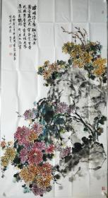 终身保真名家字画，柘曼 ，180*97cm花鸟
女，1953年生，本科学历，高级经济师，擅长写意花鸟。文化部高级画家，中国东方文化研究会国学文化专业委员会理事，中国书画家研究会会员，山东曹州书画院特聘画师，扬州市美术家协会会员，扬州八怪研究会会员，扬州市女画家协会花鸟部主任，扬州百花女子画院画师，扬州板桥书画院画家。