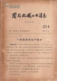 国外机械工业消息214、215、216、217期.4册合售