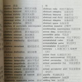 数学名词补编 英汉对照