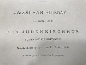 1877年感光制版铜版画《犹太墓园》—17世纪荷兰最出名的风景画家之一雅各布·凡·雷斯达尔(Jacob van Ruisdael,1629 - 1682年)作品 45.1*31.4厘米