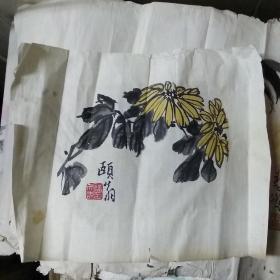 早期宣纸木板水印——潘天寿精品 《小品》镜心未装裱