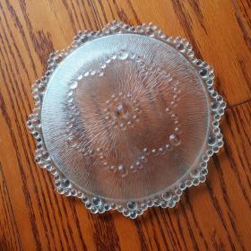 旧藏老玻璃果盘一只