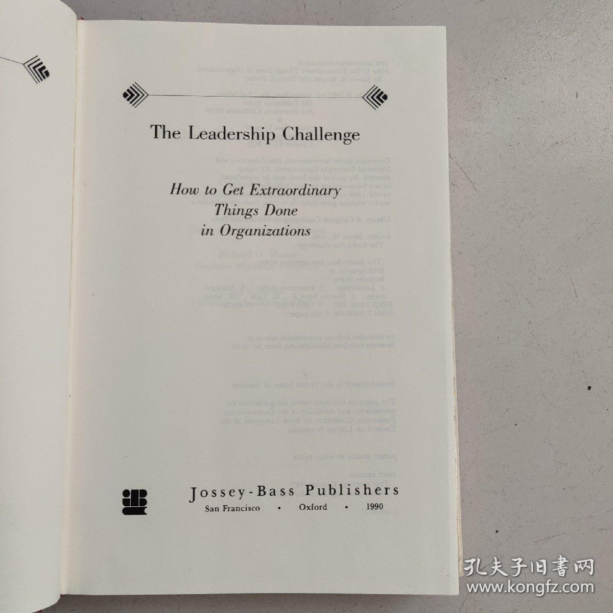 THE LEADERSHIP CHALLENGE领导力的挑战[原版  精装   库存