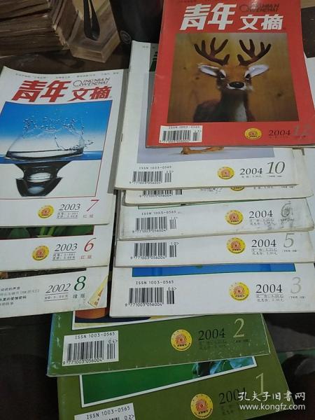 《青年文摘》2002年第八期，2003年6一7期，2004年一至三期，5一6，8，10，12期。十一本合售