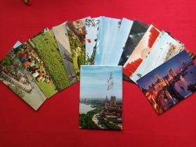 建筑风景照19--彩色《上海》风景景点七八十年代（44开、1版1印、上海人民出版社出版）老明信片一套12张
