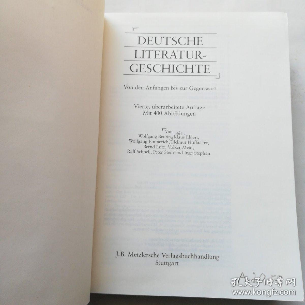 DEUTSCHE  LITERTUR  GESCHICHTE 徳国文学史（徳文原版）