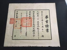 1919年广东台山县立师范学校毕业证书