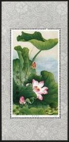 1980年邮票T54 M 荷花小型张 集邮 收藏 原胶全品