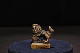 旧藏：【民国时期 铜造“狮子戏球”钮印章】
