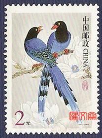 普31中国鸟（一）2元蓝鹊，无揭薄，不缺齿，好信销邮票一枚。收集普通邮票是集邮者的高级阶段，