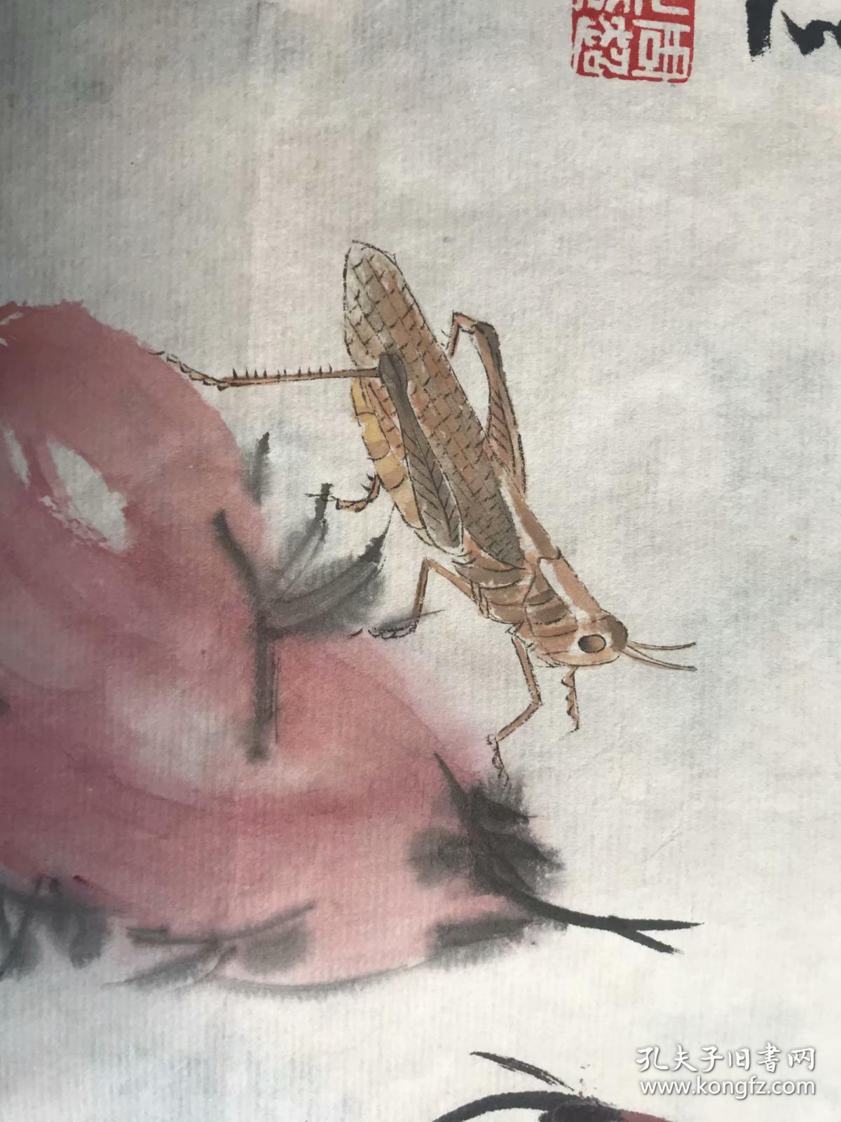 安徽著名草虫画家周超小品5，买一送一