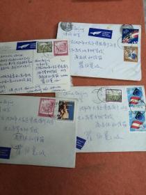 国外信封和邮票。