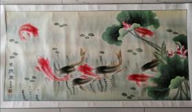 北京画家佟明山《魚乐图》保真