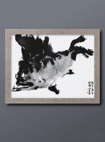 【池静山】潜力青年画家，大写意动物鱼国画水墨画，精品保真实价