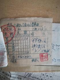 1955年紫阳县岚皋县收条，台照，收费单，收货单，付款单，订阅单，工资收据共19份